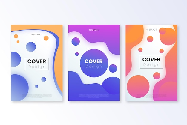 Conjunto de capa de formas abstratas gradientes