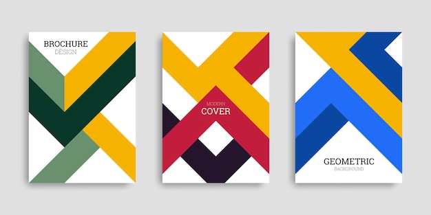 Conjunto de capas de negócios abstratos com formas geométricas