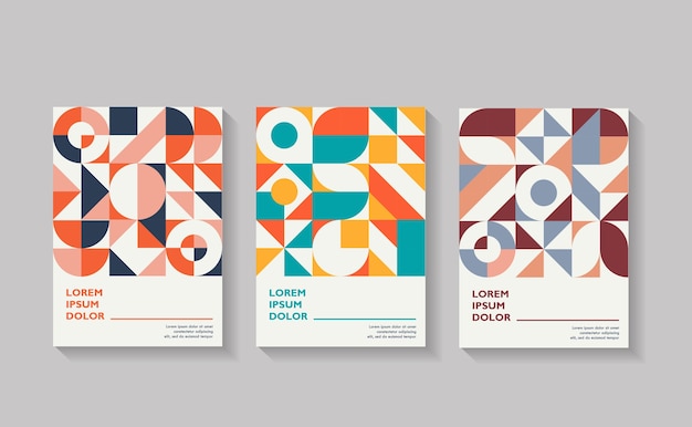 Conjunto de capas geométricas Coleção de capas vintage legais
