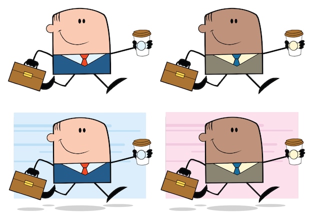 Vetor conjunto de caracteres de desenhos animados de empresário