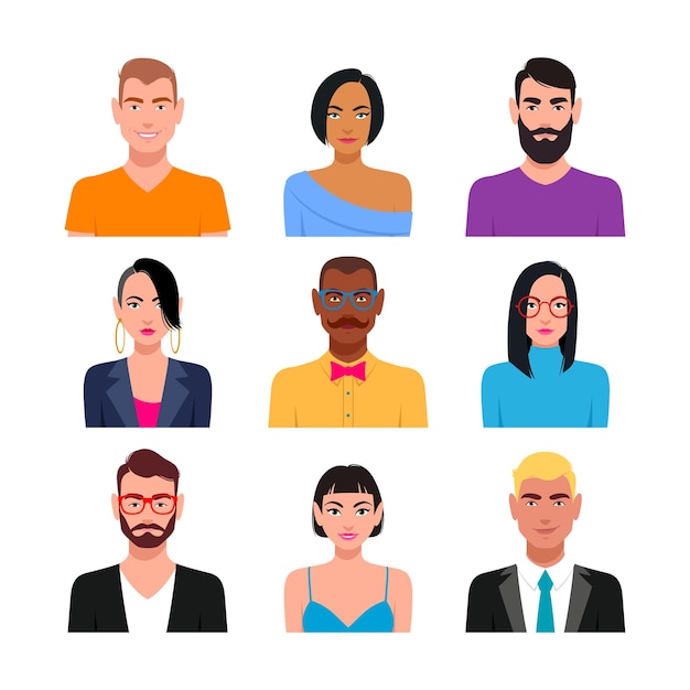 Conjunto de caracteres para web. Ilustração vetorial
