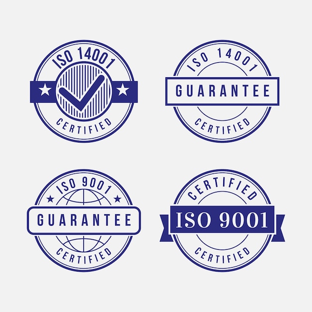 Conjunto de carimbos de certificação ISO