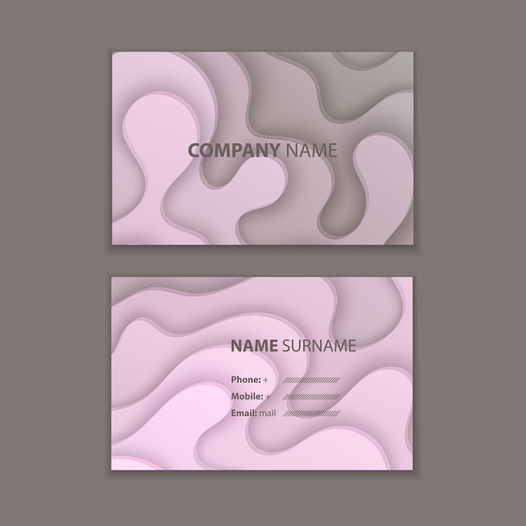 Vetor conjunto de cartão de visita com ilustração vetorial de design de corte de papel colorido
