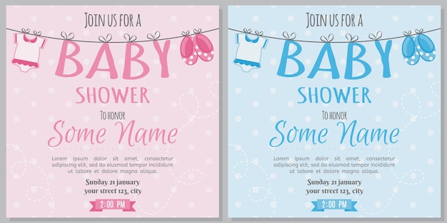 Conjunto de cartões de convite para baby shower bebês menino e menina moldura de bebê com boygirl e adesivos