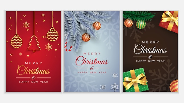 Conjunto de cartões de natal