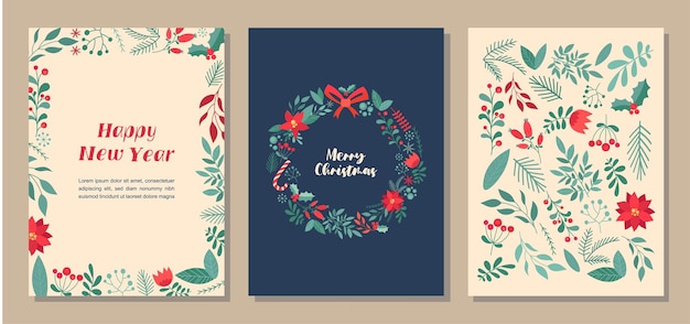 conjunto de cartões de padrões de natal
