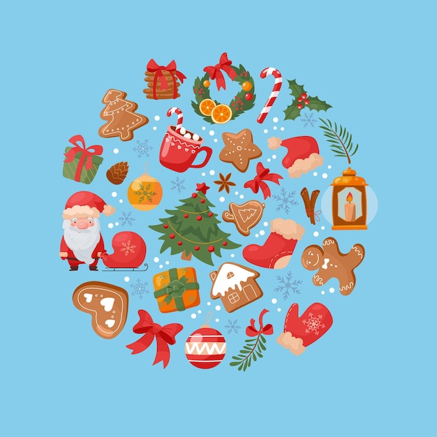 Conjunto de clipart de ano novo