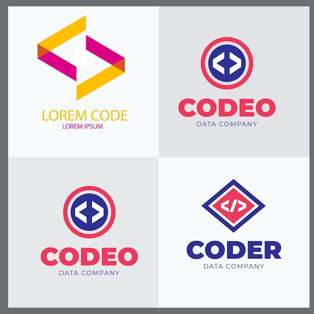 Conjunto de código Boost Logo desenha vetor conceito Rocket Code modelo de logotipo vetor ícone