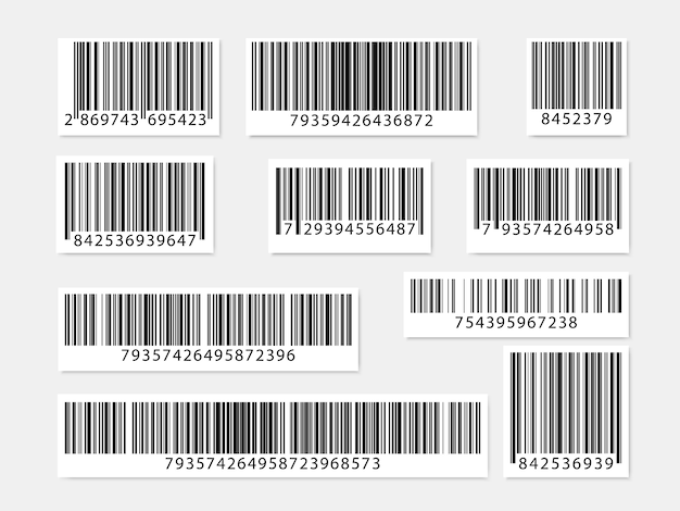 Vetor conjunto de códigos de barras. códigos qr de coleção. .