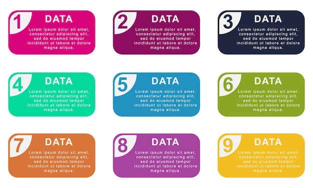 Conjunto de coleção de design de modelo de infográfico de negócios. Ilustração vetorial.
