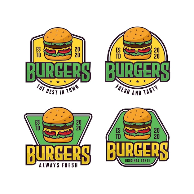 Conjunto de coleção de logotipo da burgers