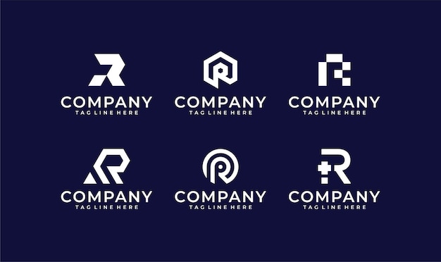 Conjunto de coleção de logotipo de carta para consultoria