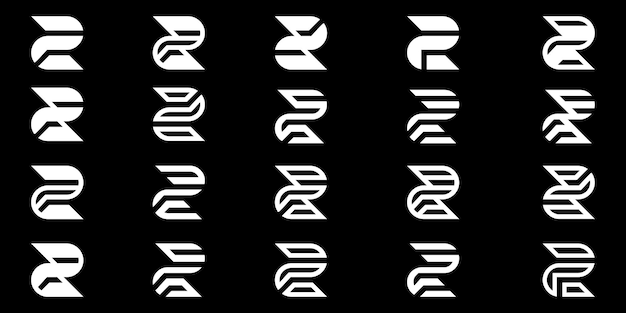 Conjunto de coleção de logotipo lletter z e 2 com conceito criativo
