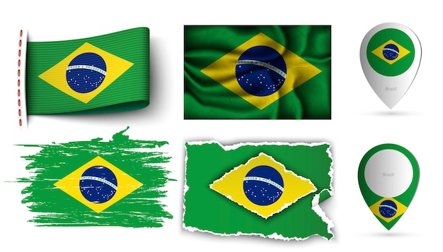 Conjunto de coleção de sinalizadores de Nigéria isolado no branco.
