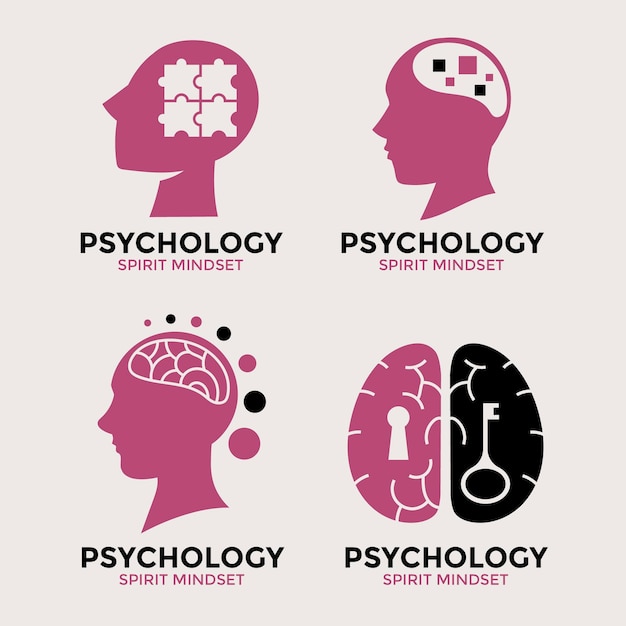 Conjunto de coleção Psicologia e Terapia Emblem Idea Design