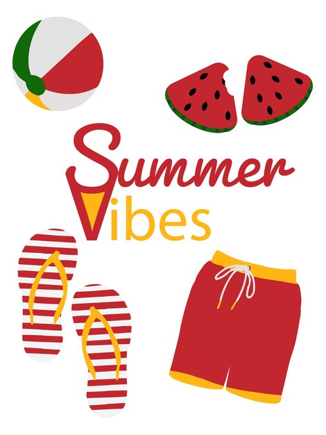 Conjunto de coleção summer vibes elements