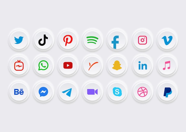 Conjunto de coleções minimalistas de logotipo de mídia social