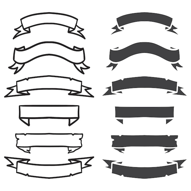 Conjunto de coleta de fita desenhada à mão