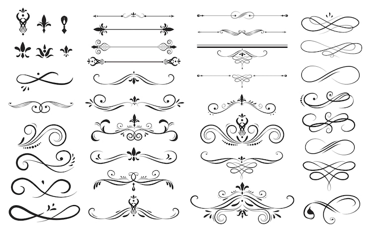 Vetor conjunto de coleta de ornamento de rótulo