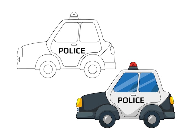 Desenho de Um carro de polícia para Colorir - Colorir.com