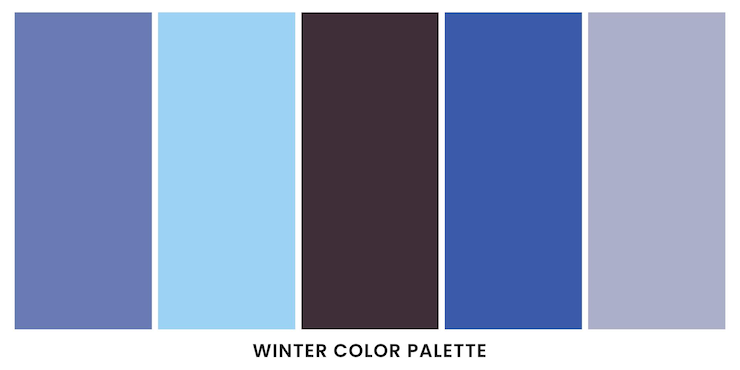 Vetor conjunto de combinações de paleta de cores de inverno para design vector isolado