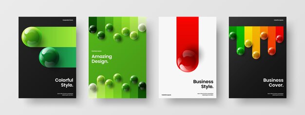 Conjunto de conceito de vetor de design de capa de empresa multicolorida