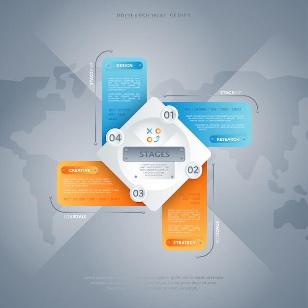 Conjunto de conceito moderno de infográficos de negócios