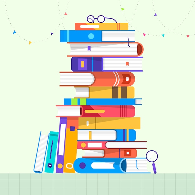 conjunto de conceitos de livros. ilustrar.