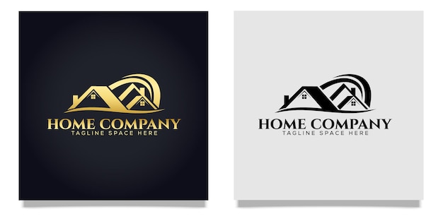 Conjunto de construção de imóveis criativos e coleção de logotipos de construção