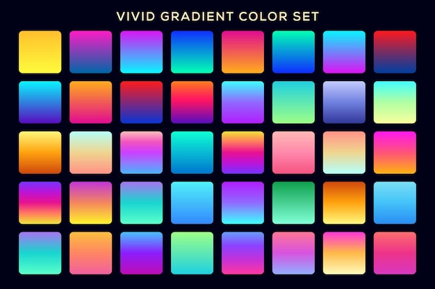 Vetor conjunto de cores de gradiente vívido