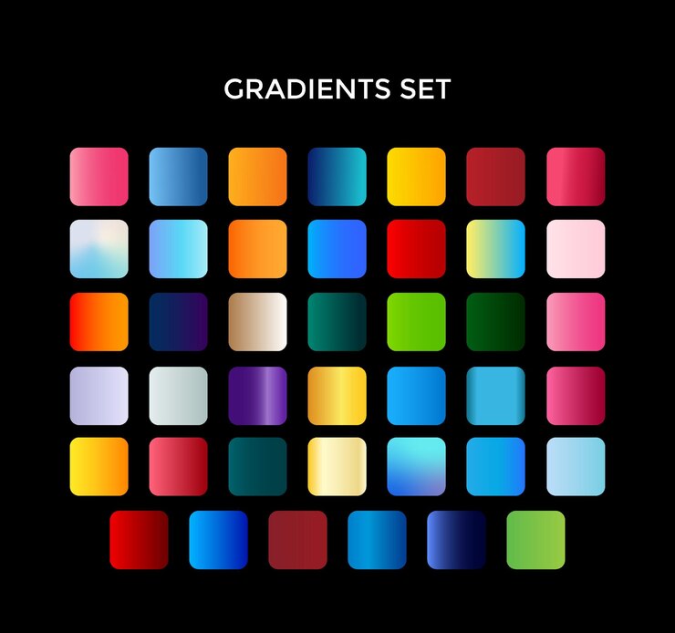 Vetor conjunto de cores de grande gradiente