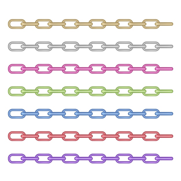 Conjunto de correntes de colar de diferentes cores corrente de metal
