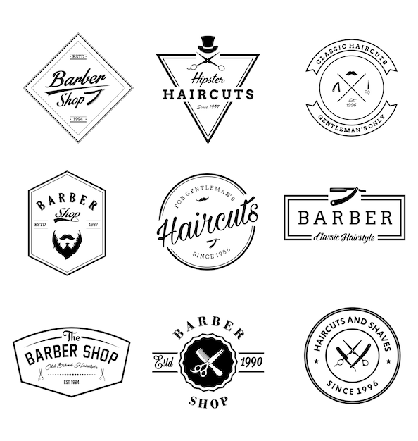 Conjunto de crachás Vintage Barber Shop