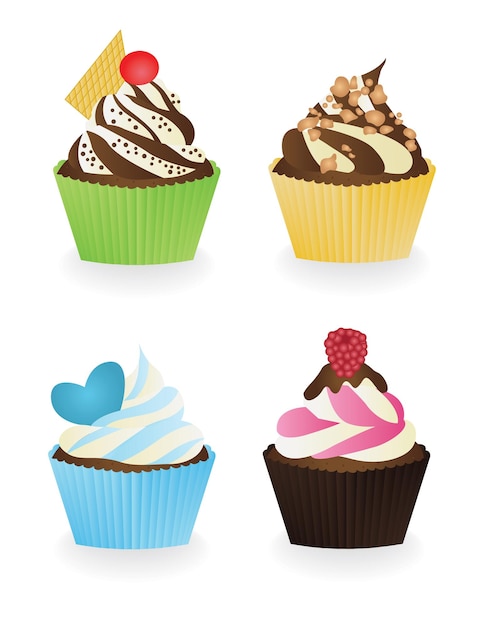 Vetor conjunto de cupcakes 3