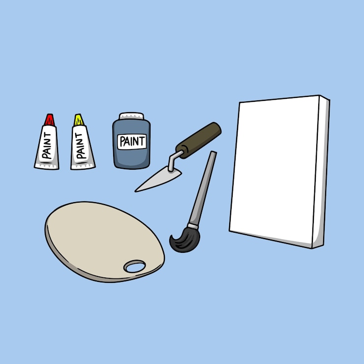 Vetor conjunto de desenho de ilustração de ferramentas de pintura
