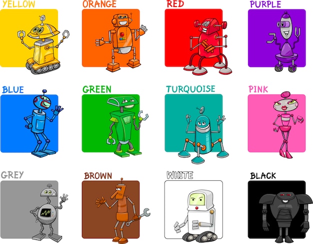 conjunto de desenhos de cores primárias