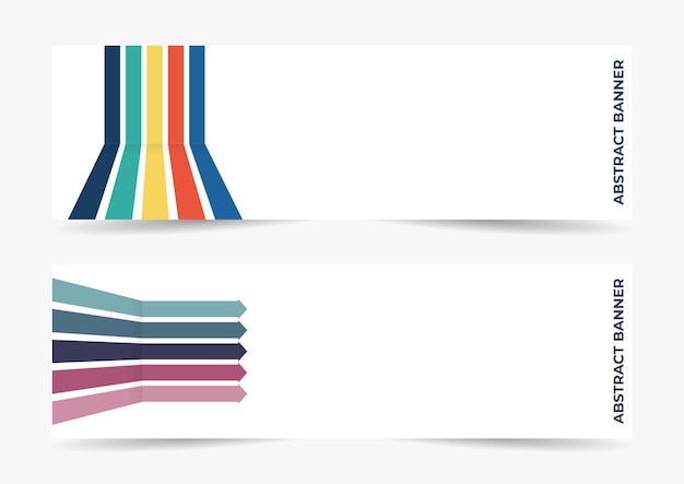 Conjunto de design de banner gráfico de tiras coloridas