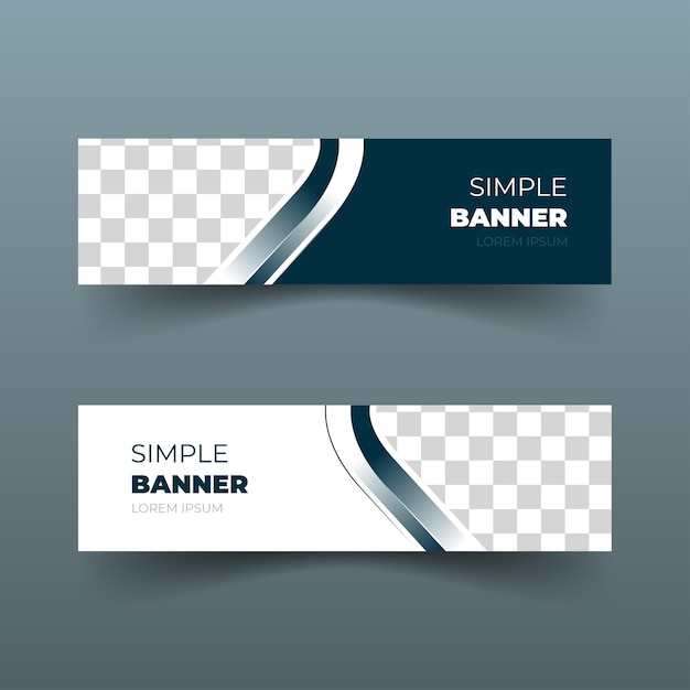 Vetor conjunto de design de banner simples e moderno