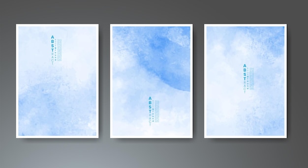 Conjunto de design de fundo de aquarela suave e brilhante para o logotipo do banner de cartão postal de data de capa