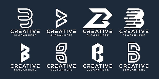 Conjunto de design de logotipo da letra b