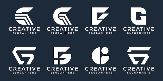 Conjunto de design de logotipo da letra g