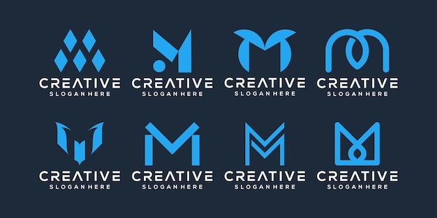 Conjunto de design de logotipo da letra m