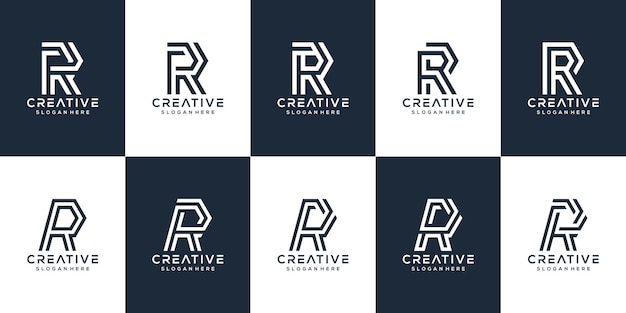 Conjunto de design de logotipo da letra r