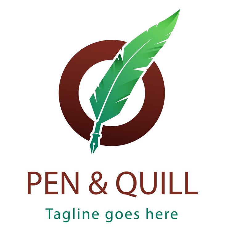 Vetor conjunto de design de logotipo de assinatura de pena dourada modelo de logotipo minimalista de tinta de pena