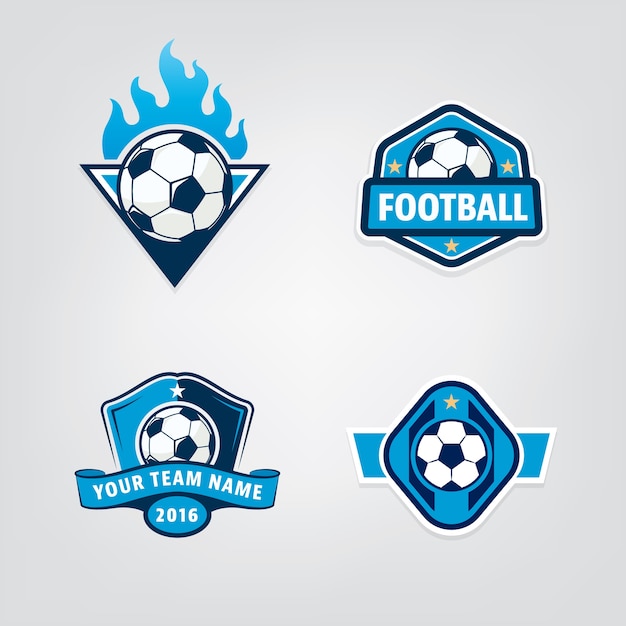 Vetor conjunto de design de logotipo de futebol, ilustração vetorial