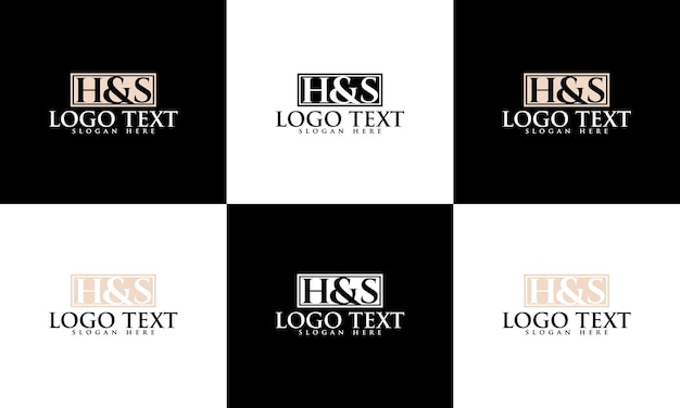 Conjunto de design de logotipo de letra hs de monograma criativo design de logotipo de letra hs