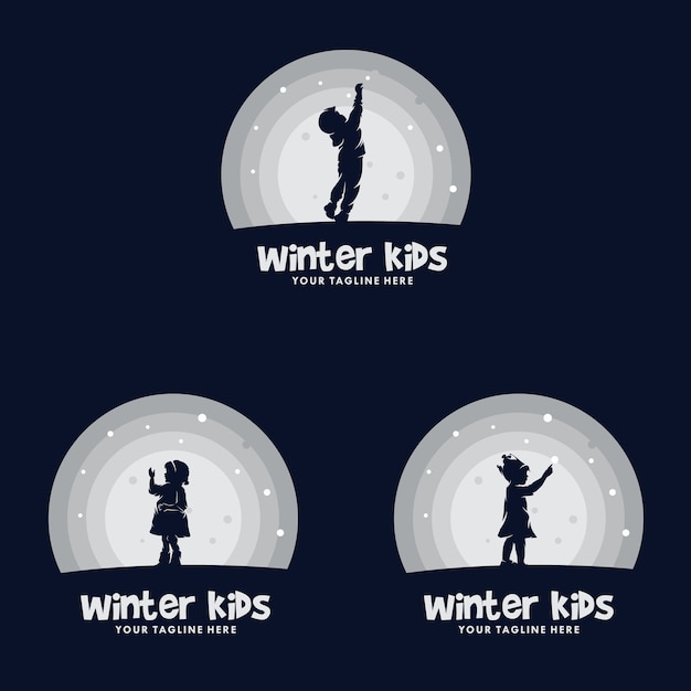 Conjunto de design de logotipo dos sonhos de crianças