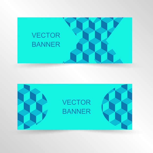 Conjunto de design de modelo de banner de site de banner geométrico