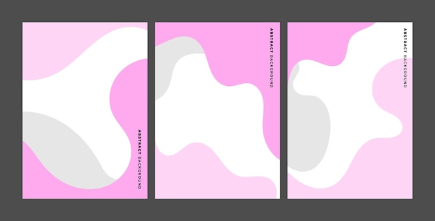 Conjunto de design de plano de fundo de páginas de capa pastel de cor plana abstrata