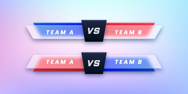 Conjunto de design de tela versus para competição